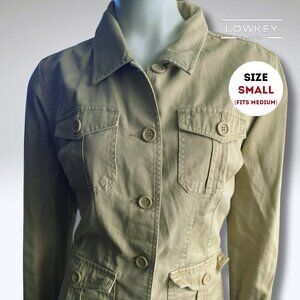 LOWKEY Utility Button-Front Jacket – Size Small (Fits Medium)